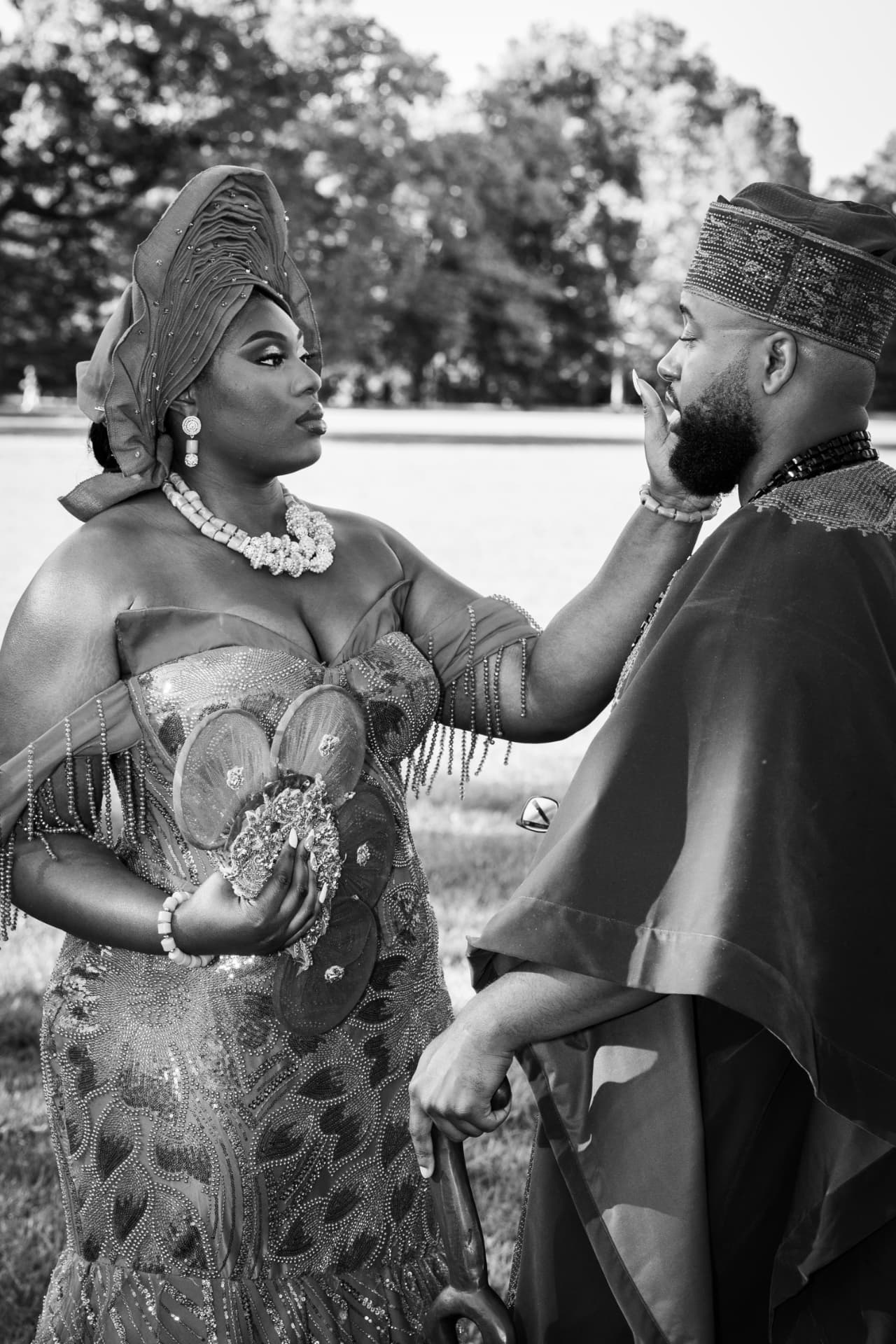 Adesuwa Onaghinor and her husband on their wedding day